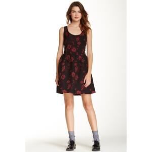 BB Dakota Brocade Fit & Flare Dress Rose Floral 4